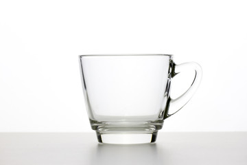 empty transparant cup of coffee isolate on white background