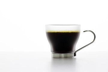 full cup of coffee isolate on white background