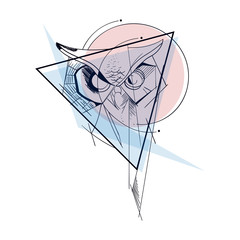 Geometrical owl vector illustration