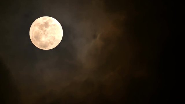 Fullmoon on dark sky