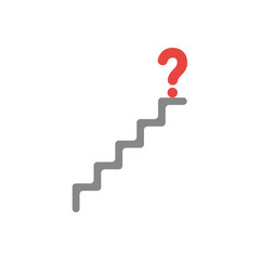 Flat design vector concept of question mark at top of stairs