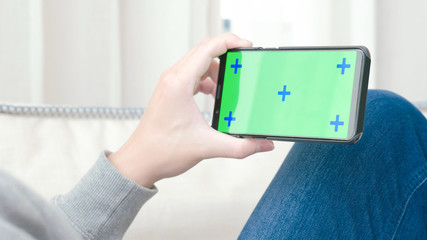 man with green screen