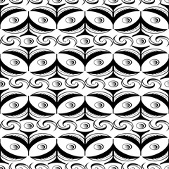 Abstract seamless ballpoint curls pattern wiith spikes