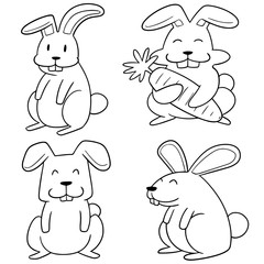 vector set of rabbits