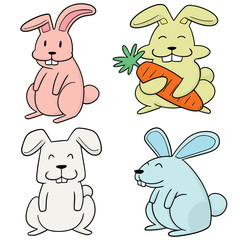vector set of rabbits