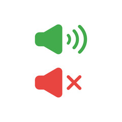 Flat design vector concept of speaker sounds on and off