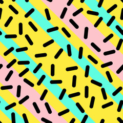 Retro Seamless Pattern in Memphis Style Design