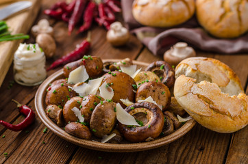 Mushrooms salad, parmesan and mayo