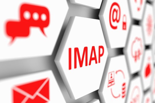 IMAP concept cell blurred background 3d illustration
