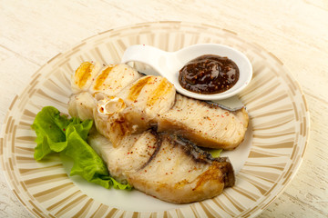Grilled shark steak