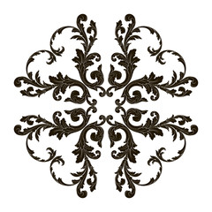 Classical baroque ornament vector 