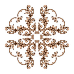 Fototapeta na wymiar Classical baroque ornament vector 
