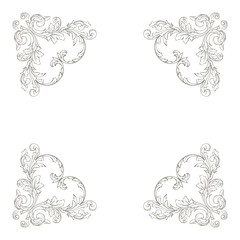 Classical baroque ornament vector 