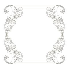 Classical baroque ornament vector 