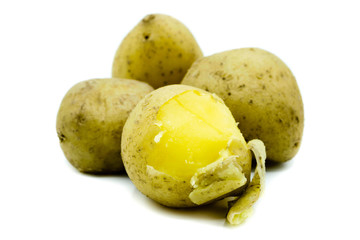 Pellkartoffel Pellkartoffeln kartoffel kartoffeln isoliert freigestellt auf weißen Hintergrund, Freisteller