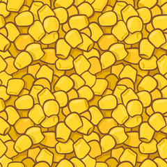 Seamless colorful vector pattern with maize corn kernels. 