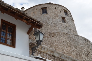 Fototapeta na wymiar Mostar - Old House and the Fortress