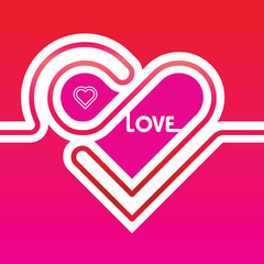 Heart Red Icon line Vector