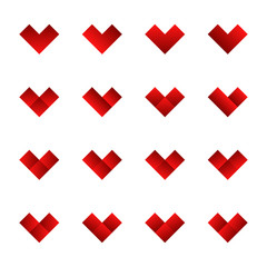 Set of cute heart icons