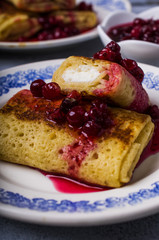 Pancakes with white filling