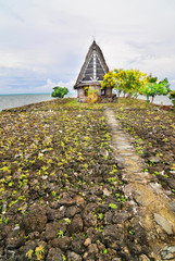 The Men's Meeting house known as a faluw  on Yap island, Micronesia