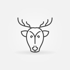 Christmas reindeer line vector icon