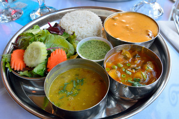 Plate of Indian dish lamb tikka masala