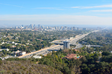 Naklejka premium View over Los Angeles toward Century City