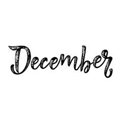 Handwritten name of month - December. Calligraphy words for calendars and organizers.