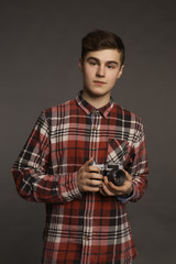 Portrait of an attractive young dark-haired guy