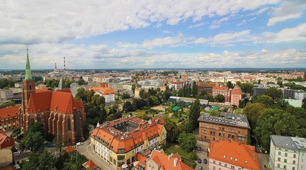 Obraz premium Vista aérea de Wroclaw, Polonia