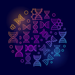 Deoxyribonucleic acid or DNA vector colorful illustration