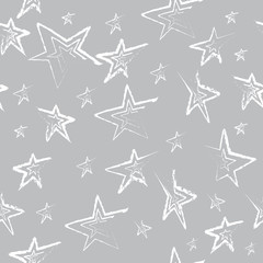 Hand-drawn stars vector pattern