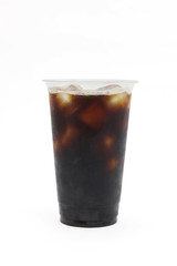 Iced coffee black coffee isolated on white background