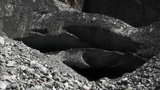 ice caves on franz josef glacier in new zealand