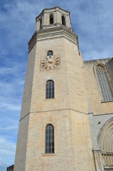 Fototapeta na wymiar Girona - St Mary's Cathedral Bell Tower