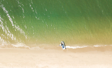 Fototapeta na wymiar Aerial view of sea beach background 