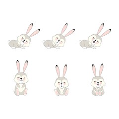 character grey sleepy Bunny.