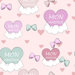 pattern for Valentine's day. romantic cartoon background in gentle tones..