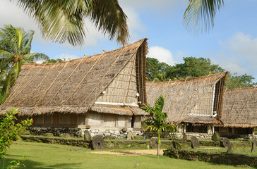 Fototapeta na wymiar The community Meeting house known as a Pebai on Yap island, Micronesia 