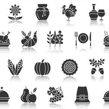 Thanksgiving day silhouette seamless pattern
