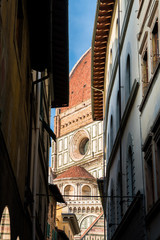 santa maria fiore dome view from a street of florence