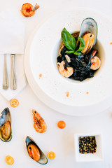 exotic asian readymade seafood assortment concept. luxury lifestyle. proper nutrition