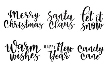 Lettering inscription to winter holidays design. 