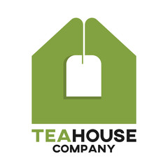 Tea bag and real estate logo