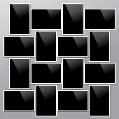 Collection of vector blank photo frames with shadow effects isolated. Set of photos (frame) for your picture.