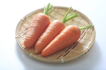 Three fresh carrots