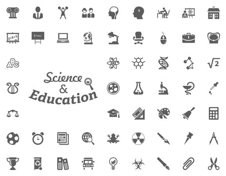 Science and education letter icon. science and education vector icons set.