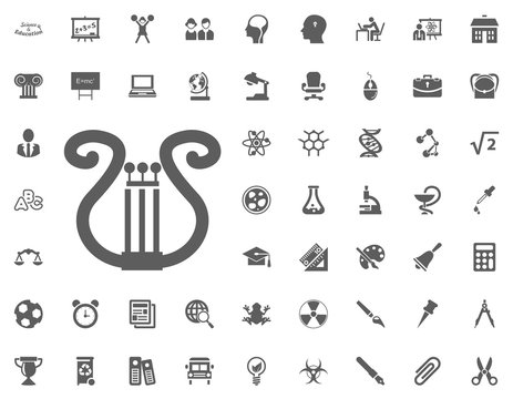 Harp musical instrument icon. science and education vector icons set.