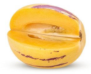 Pepino melon fruit three quarters